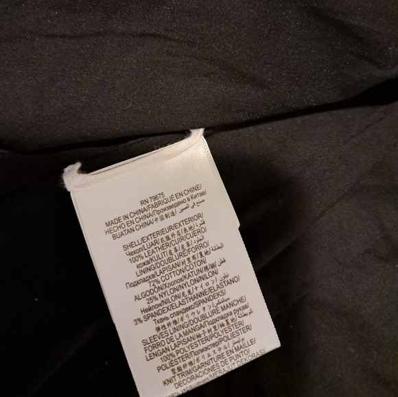 BCBGMAXAZRIA black genuine soft leather draped collar jacket front zip size XXS. - Picture 8 of 13